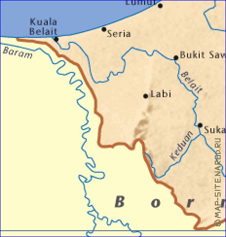 carte de Brunei en anglais