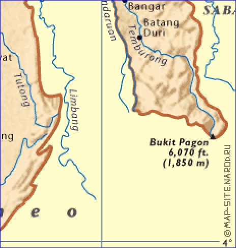 mapa de Brunei em ingles