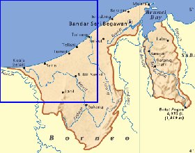 mapa de Brunei em ingles
