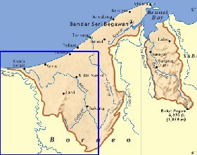 mapa de Brunei em ingles