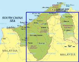 mapa de Brunei em alemao