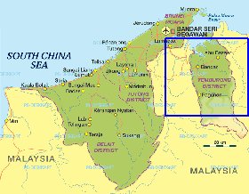 mapa de Brunei em alemao