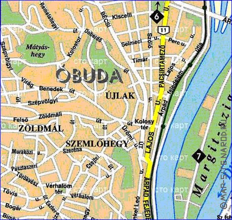 mapa de Budapeste em ingles