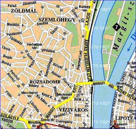 carte de Budapest en anglais
