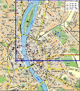 carte de Budapest en anglais