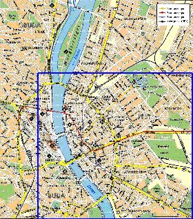 mapa de Budapeste em ingles