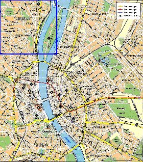 mapa de Budapeste em ingles