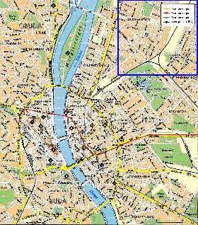 carte de Budapest en anglais