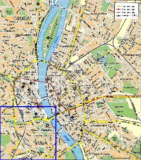 carte de Budapest en anglais