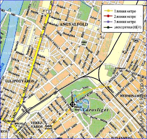 mapa de Budapeste em ingles