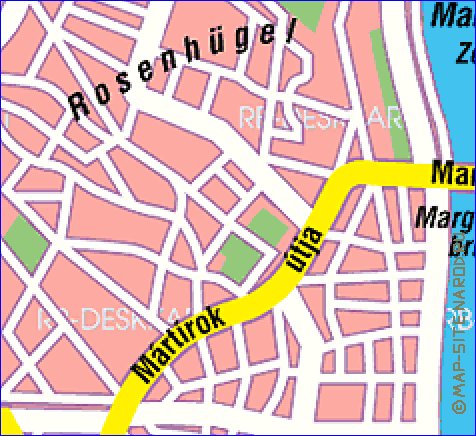 carte de Budapest en allemand