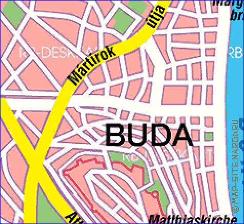 carte de Budapest en allemand