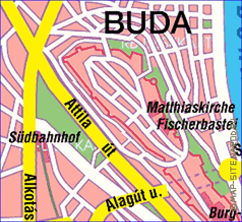 carte de Budapest en allemand