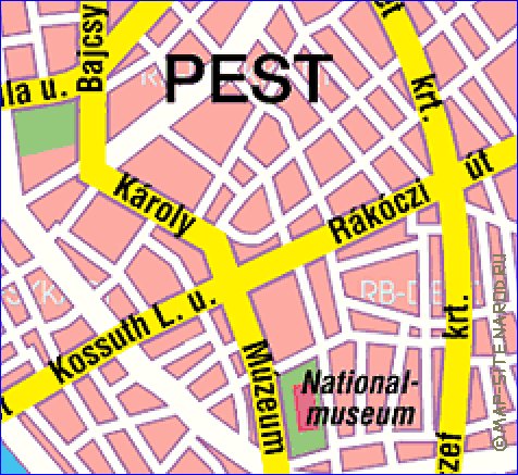 carte de Budapest en allemand