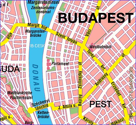 mapa de Budapeste em alemao