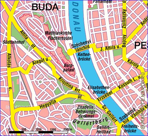 mapa de Budapeste em alemao