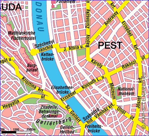 mapa de Budapeste em alemao