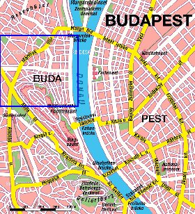 carte de Budapest en allemand