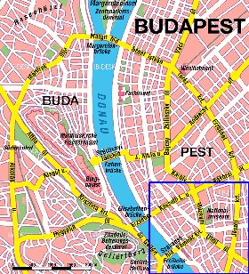 carte de Budapest en allemand