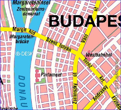 mapa de Budapeste em alemao