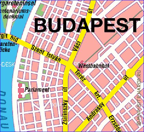 carte de Budapest en allemand