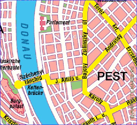 carte de Budapest en allemand