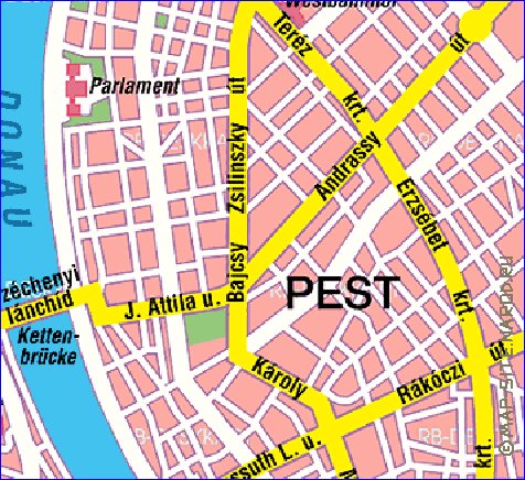 carte de Budapest en allemand