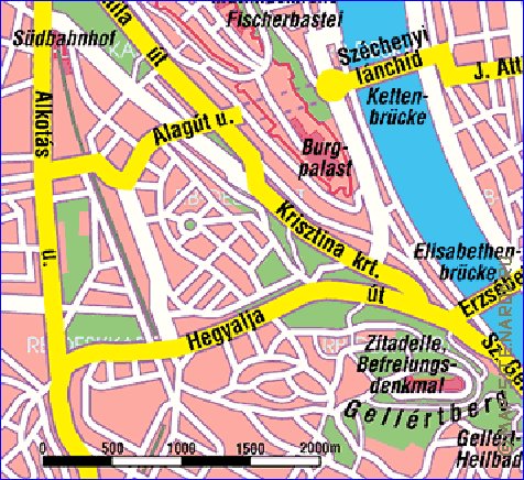 mapa de Budapeste em alemao