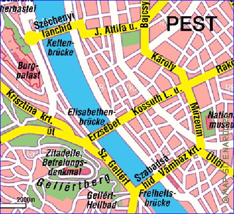 carte de Budapest en allemand