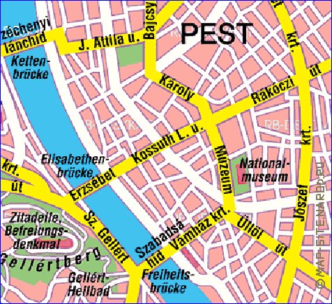 carte de Budapest en allemand