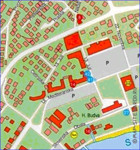 mapa de Budva