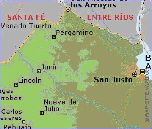 mapa de  provincia Provincia de Buenos Aires em ingles
