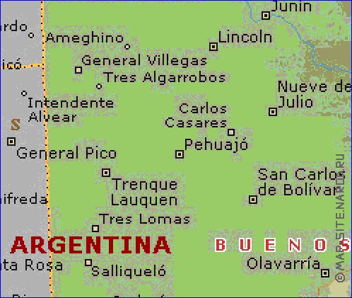 carte de  la province Buenos Aires en anglais