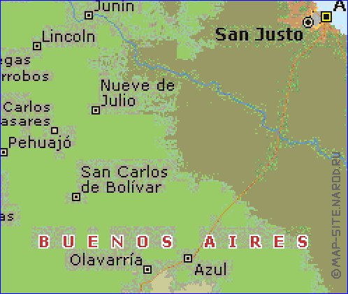 carte de  la province Buenos Aires en anglais