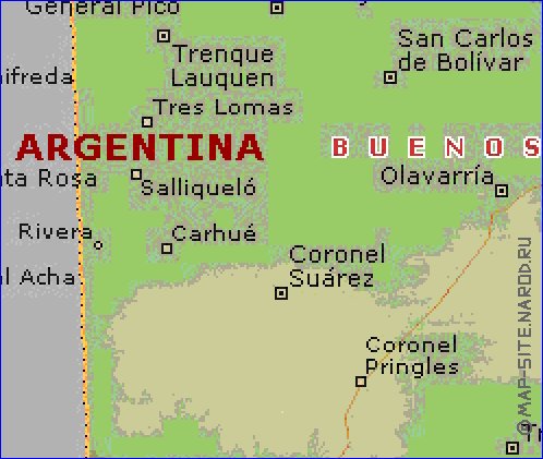 carte de  la province Buenos Aires en anglais