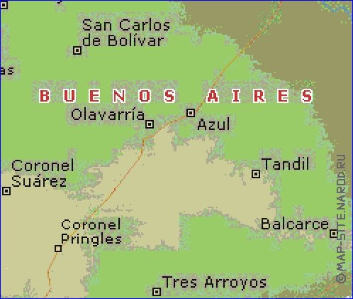 carte de  la province Buenos Aires en anglais