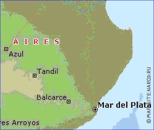 carte de  la province Buenos Aires en anglais