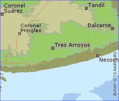 carte de  la province Buenos Aires en anglais