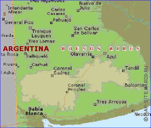 carte de  la province Buenos Aires en anglais