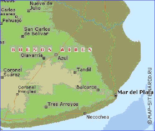 carte de  la province Buenos Aires en anglais