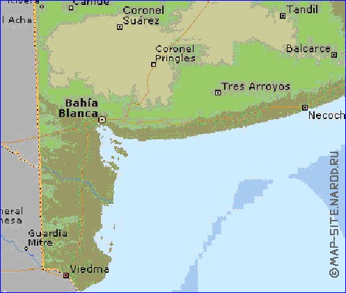 carte de  la province Buenos Aires en anglais