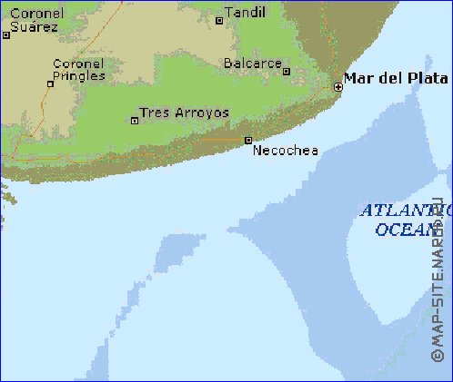 carte de  la province Buenos Aires en anglais