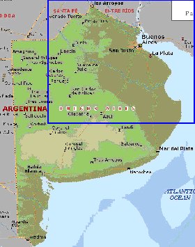 mapa de  provincia Provincia de Buenos Aires em ingles