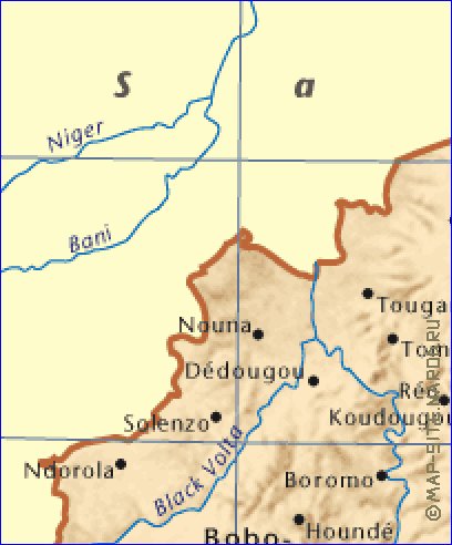 mapa de Burkina Faso em ingles