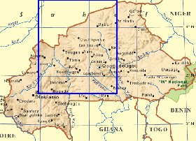 mapa de Burkina Faso em ingles