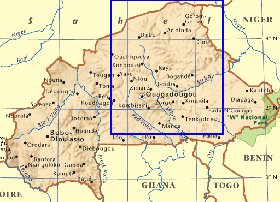 mapa de Burkina Faso em ingles