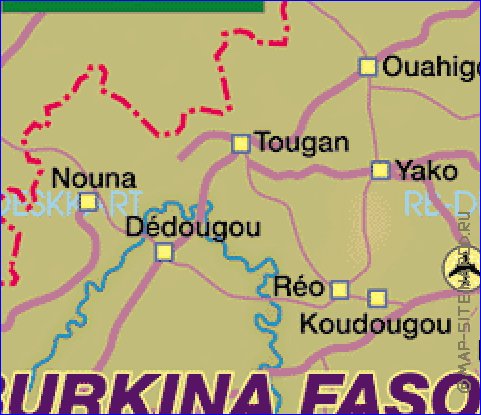 mapa de Burkina Faso