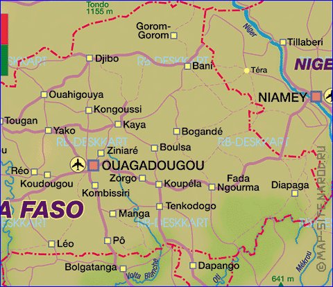carte de Burkina Faso