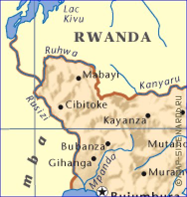 mapa de Burundi em ingles
