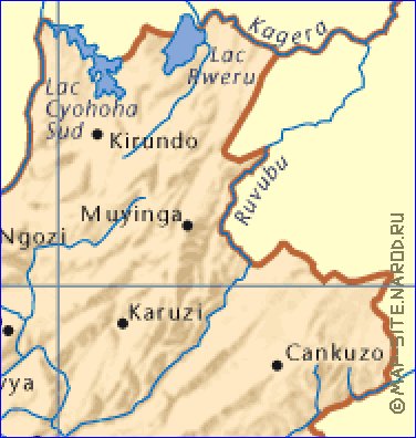 carte de Burundi en anglais